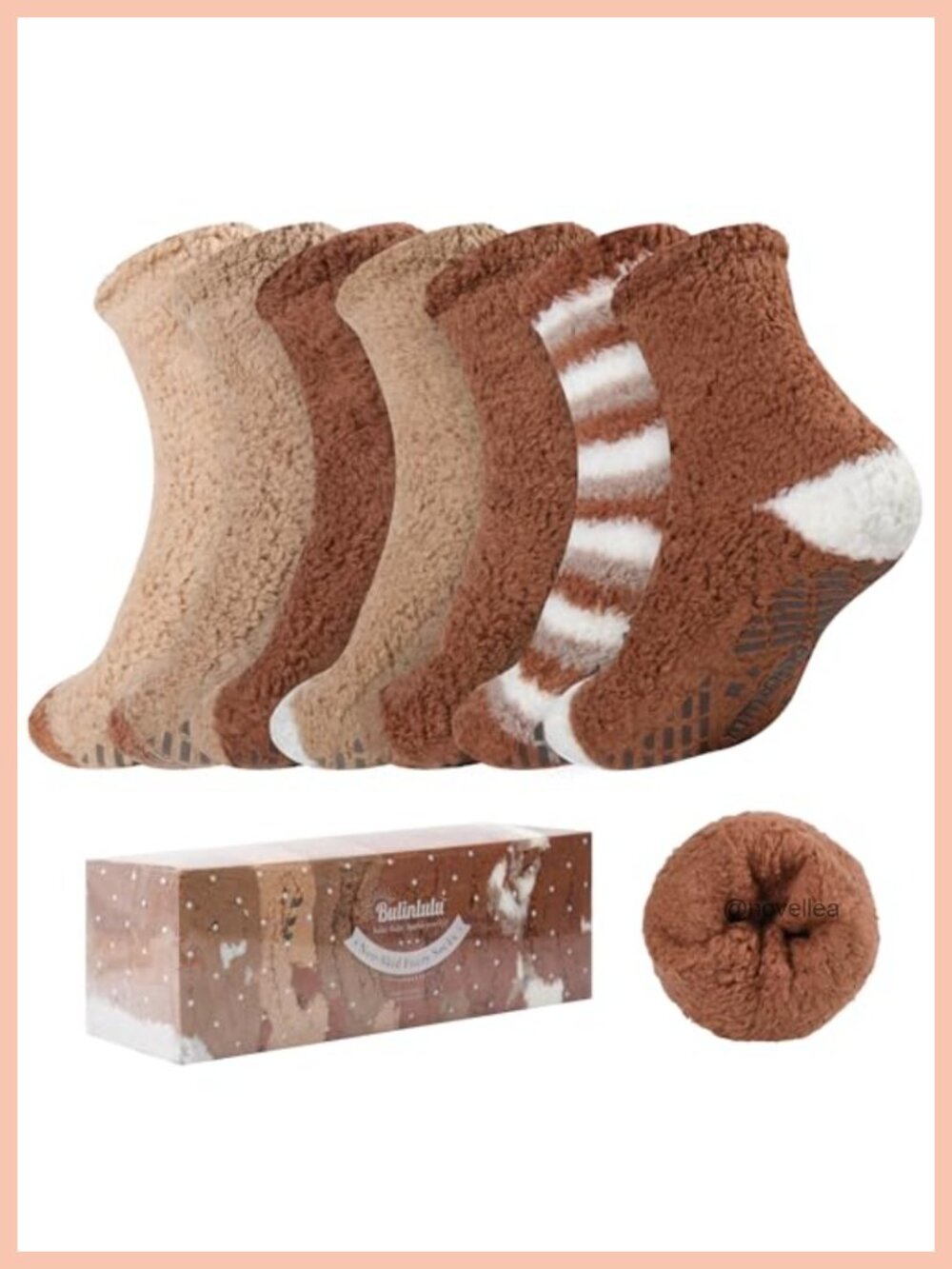 Fuzzy Plush Slipper Socks Non-Slip Grippers Cozy Winter Sleep Socks